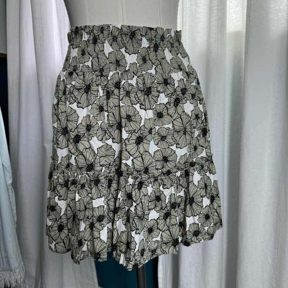 Khush Floral Black and White Women's Skirt